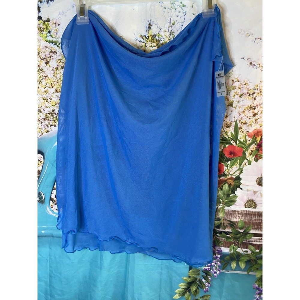 TiniBikini Swimwear Tie Cover Up Multiway tie  Blue Sheer‎ OS